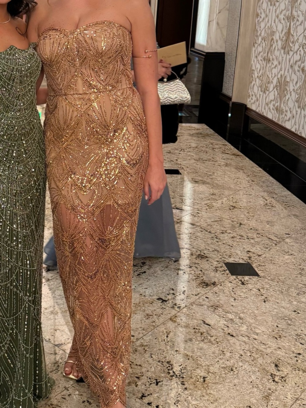 Bronx and Banco Giselle Maxi Dress in gold - Picture 3 of 3